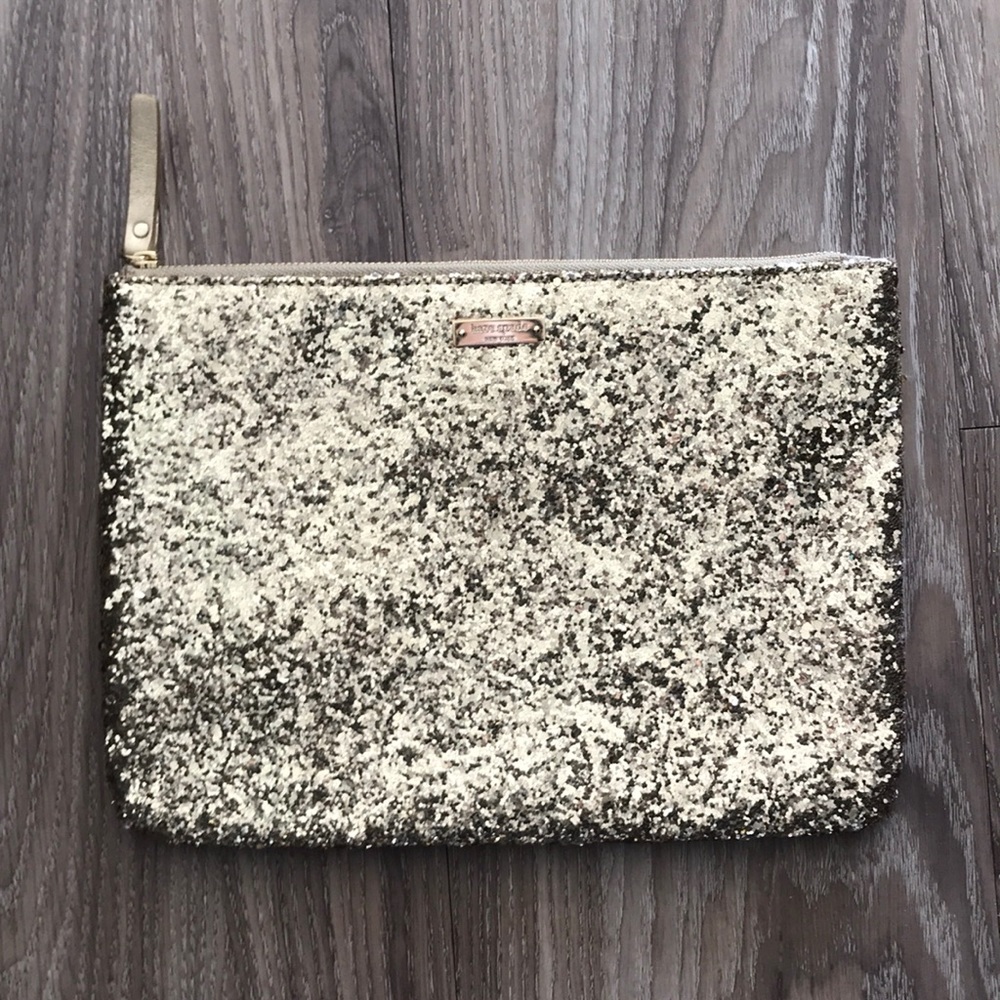 Kate Spade Gold Glitter Clutch